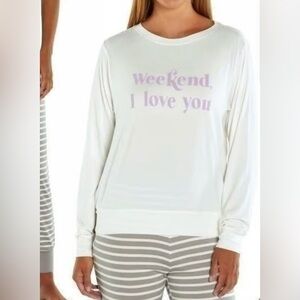 Anthropologie| Wildfox “Weekend I Love You” Lounge Top
